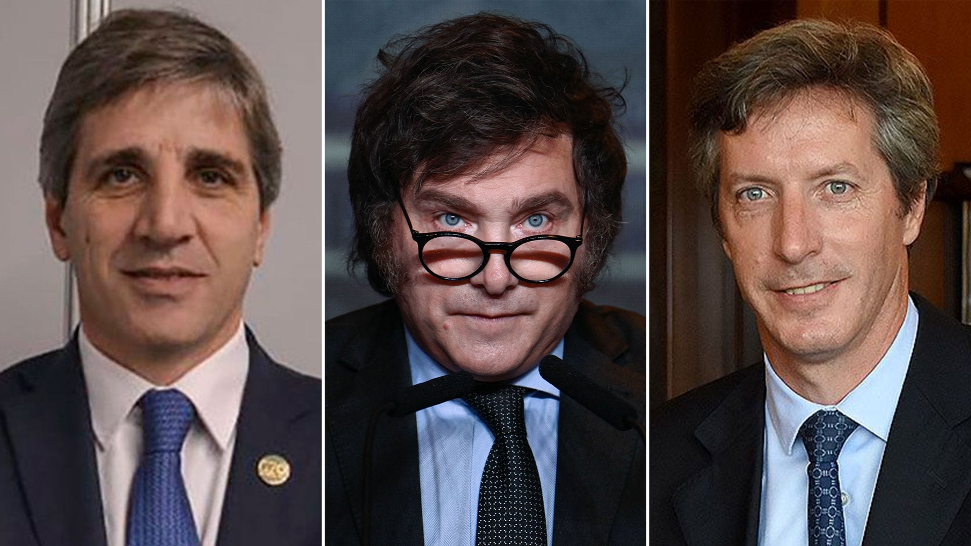 Luis Caputo, Javier Milei y Santiago Bausili