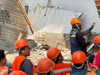 Se observa la sección que cayó en los trabajos. Crédito: Alcaldía Cuauhtémoc