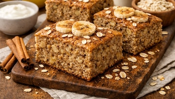 Bizcocho de avena con plátano y canela: una opción alta en proteína ideal para comenzar el día con energía