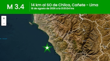Sismo de magnitud 3.4 al suroeste de Chilca, Lima