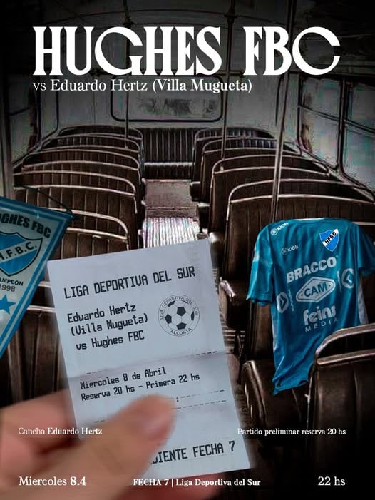 El anuncio en redes del partido contra Nacho Scocco (Facebook: Hughes FBC)