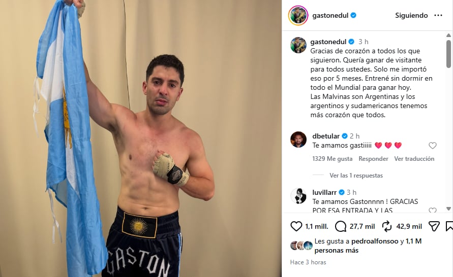 A pesar de la derrota, Gastón recibió cariño en los comentarios del posteo