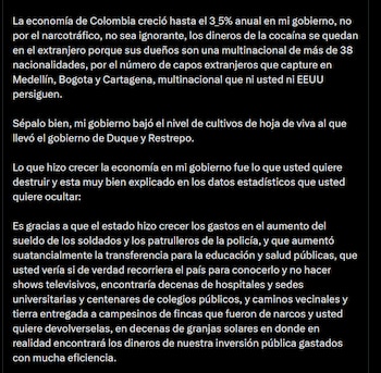Gustavo Petro - crédito @petrogustavo/X