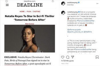 Post en Instagram de Natalia