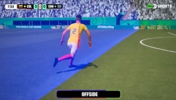 El VAR determinó que el hombro de Muñoz estaba por delante de la línea de gol - crédito captura de pantalla/DirecTV GO