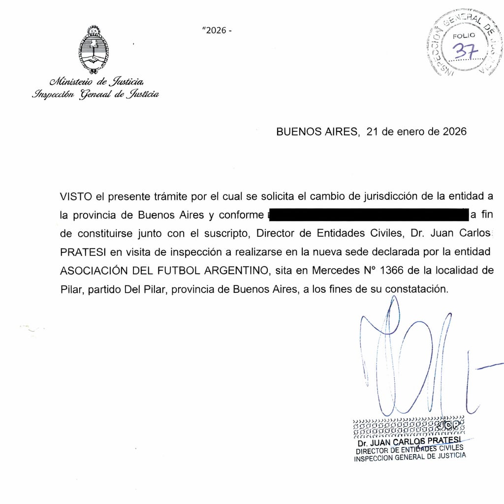 Otro documento oficial comprobó que la dirección que informó la AFA no existe