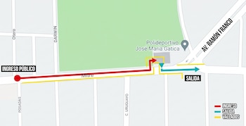 Mapa del recorrido hasta la capilla ardiente del Indio Solari