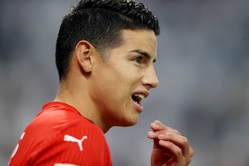 Soccer Football - Emir Cup - Final - Al Sadd v Al Rayyan - Al Thumama Stadium, Al Thumama, Qatar - October 22, 2021 Al Rayyan's James Rodriguez REUTERS/Ibraheem Al Omari