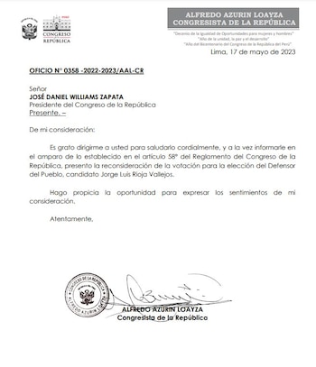 Pedido de reconsideración de Alfredo