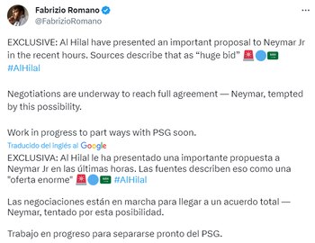 Fabrizio Romano informó del interés