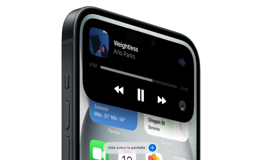 La Isla Dinámica sirve para mostrar notificaciones, alertas en tiempo real, actividades en segundo plano y controles rápidos sin interrumpir lo que haces. APPLE
