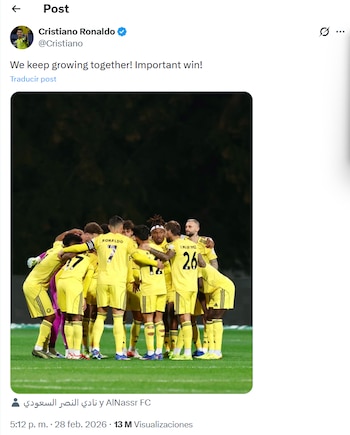 Post de Cristiano Ronaldo tras