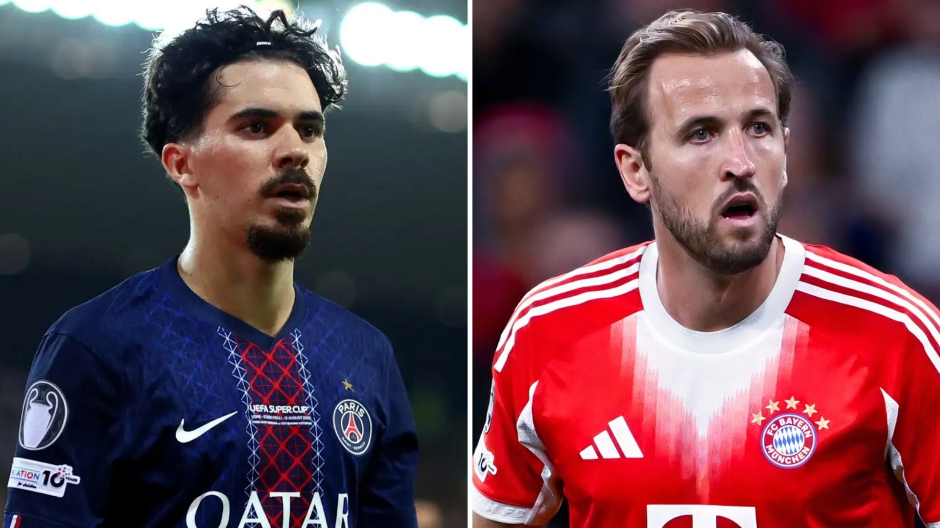 Vitinha y Harry Kane iniciarán acciones en Champions League. - Crédito: AFP