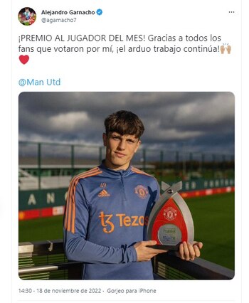 El mensaje de Garnacho después