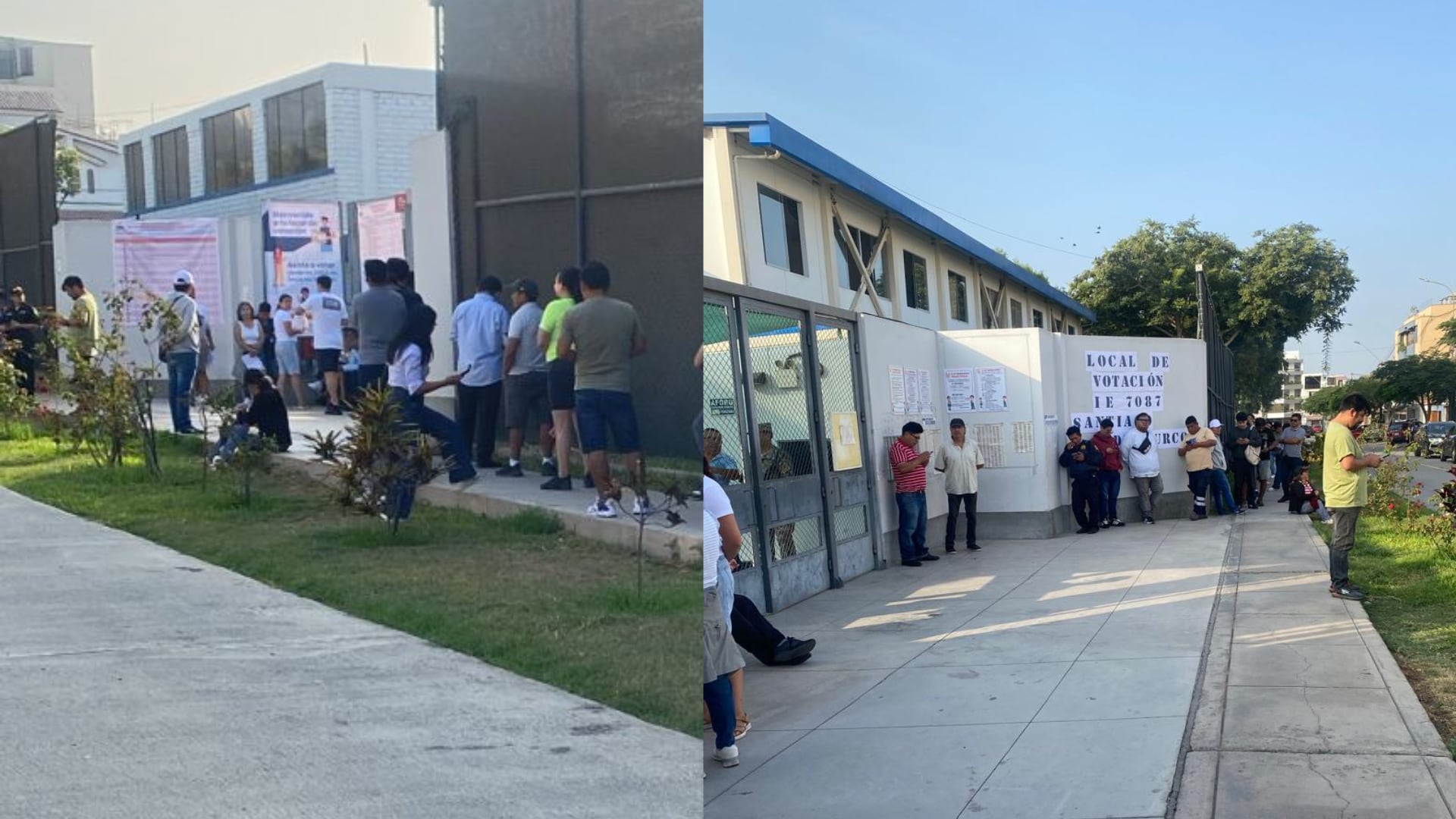 Colas en local de votación de Surco