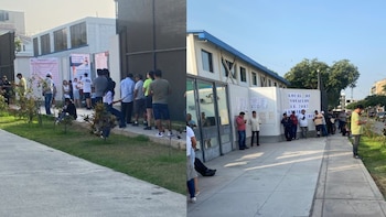 Colas en local de votación de Surco
