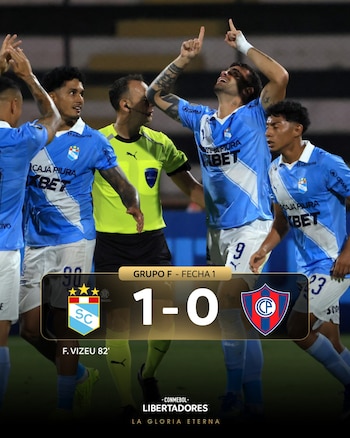 El gol de Felipe Vizeu le dio el triunfo a Sporting Cristal ante Cerro Porteño en el Callao. - créditos: Sporting Cristal