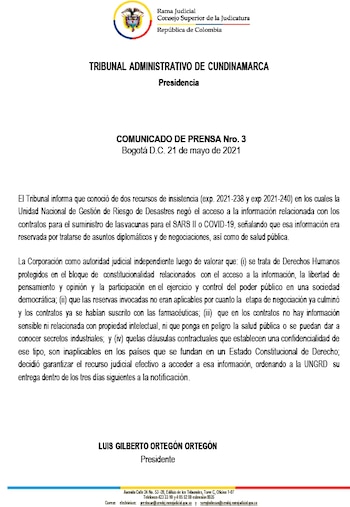 Fallo del Tribunal Administrativo de