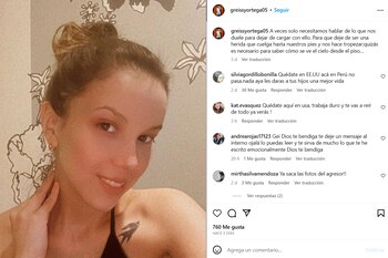 Publicación de Greissy Ortega tras
