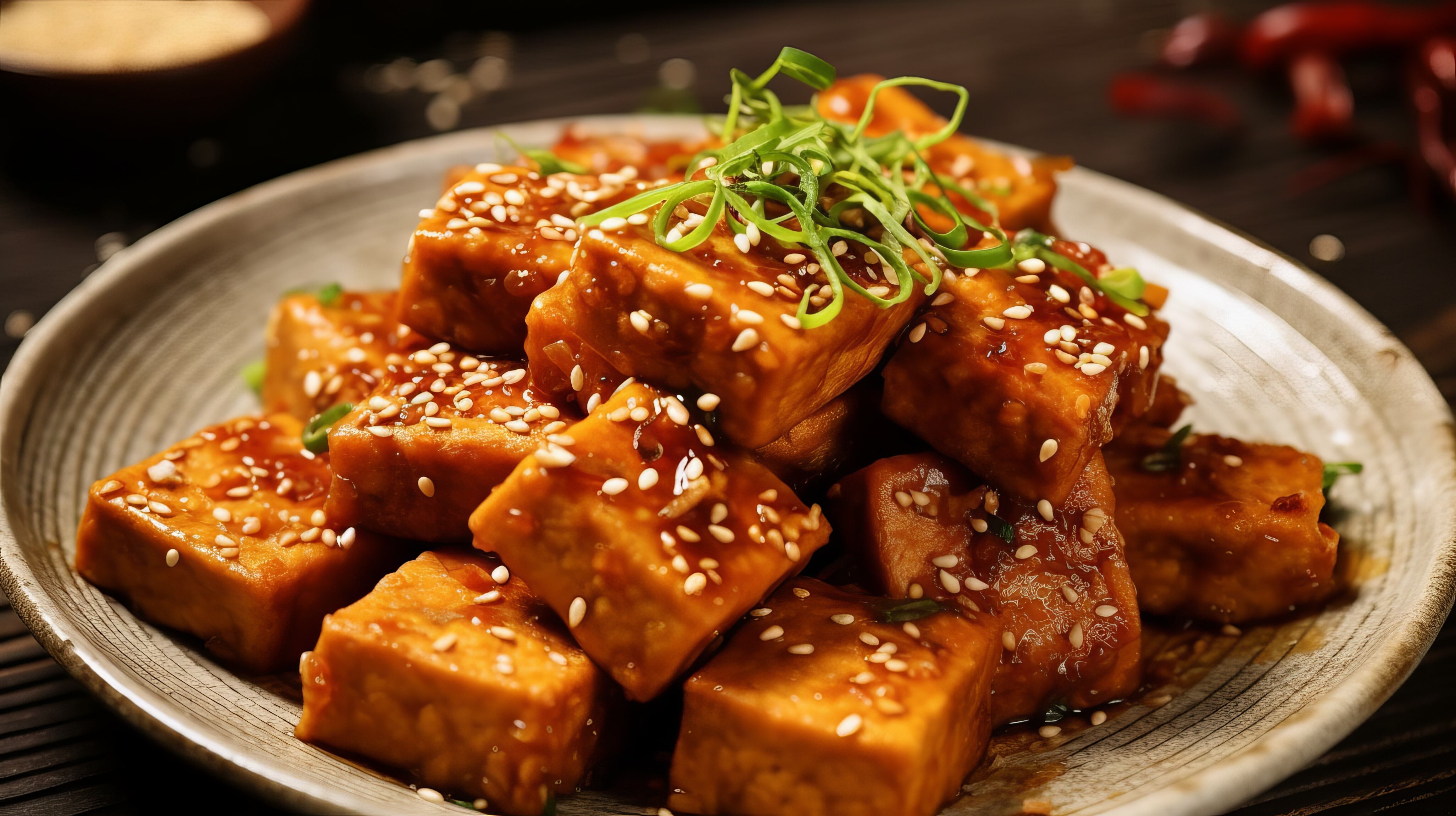 Tofu con salsa yakitori. (Adobe Stock)