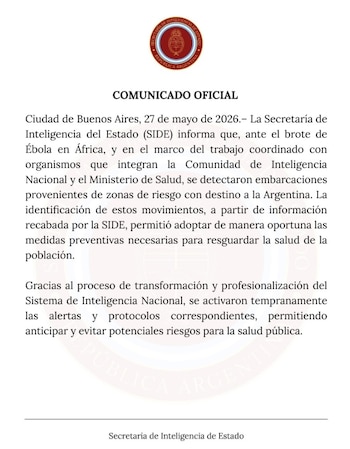 El comunicado de la SIDE