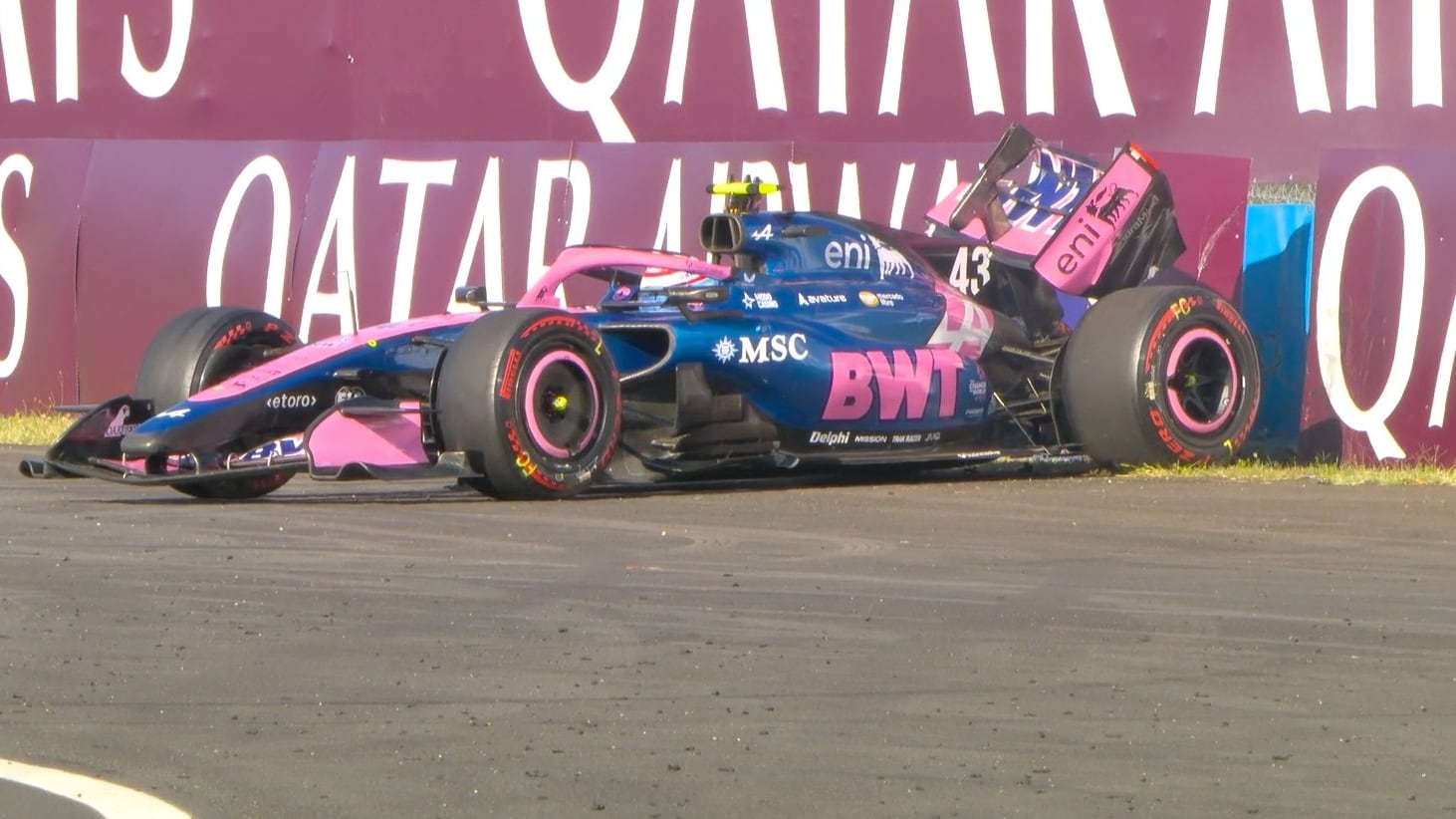 El video del accidente de Franco Colapinto en la práctica del GP de Hungría: su conversación con Briatore en boxes