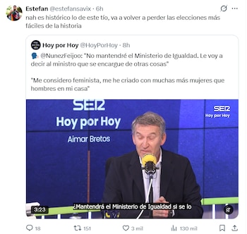 Meme sobre Alberto Núñez Feijóo (X)