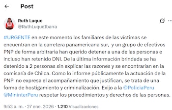 La congresista Ruth Luque alerta