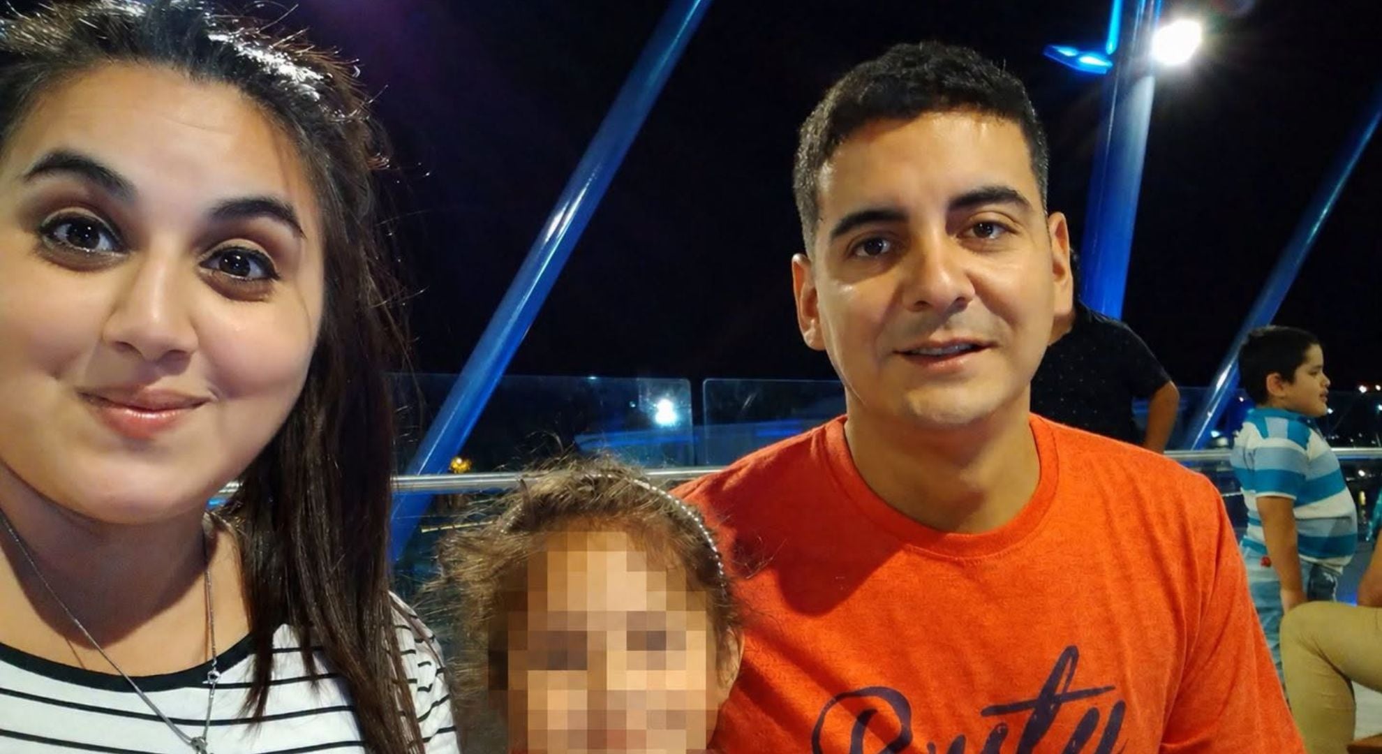 Gemma Álvarez junto al principal acusado, Matías Marín, y la hija que tenían en común (Facebook: Diario Popular San Juan)