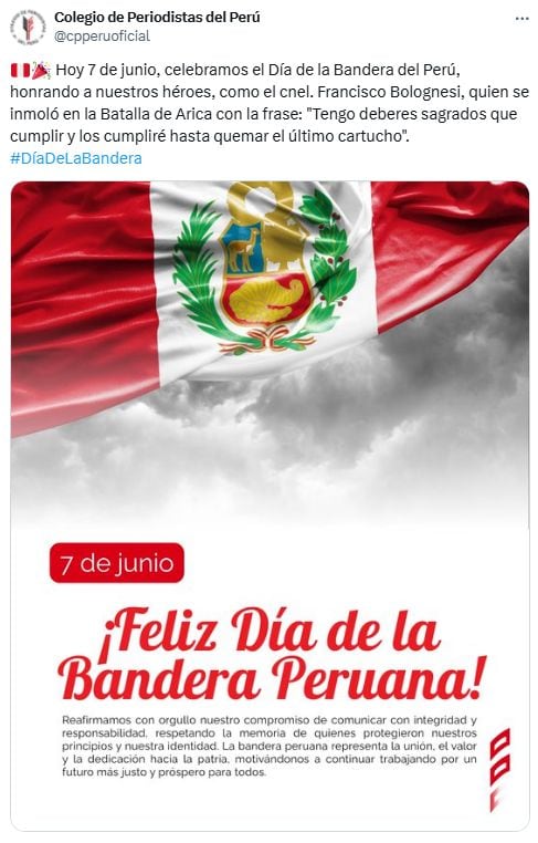 La bandera de Perú, un emblema que une a todos los ciudadanos, sin importar su origen o ubicación.