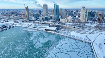 Una vista aérea del centro