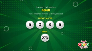 Números y serie ganadora del premio mayor de la Lotería del Valle de este miércoles 13 de mayo de 2026. (Infobae)