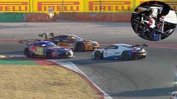 El choque de Verstappen al argentino Pérez Companc en el GT World Challenge: el gesto desde el auto y la sanción que podría sufrir el piloto de F1