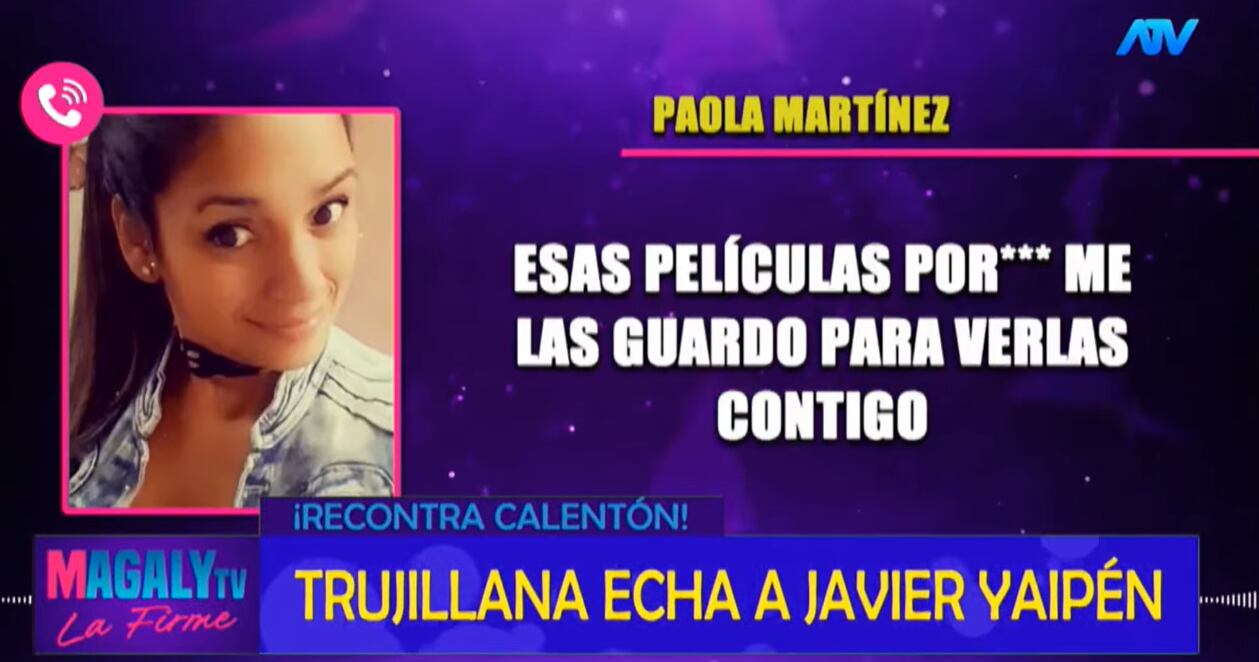 En los mensajes, Javier Yaipén le preguntó a la promotora si había estado con un hombre mayor. (Magaly TV La Firme)