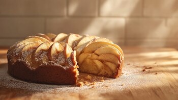 Pastel casero con trozos de