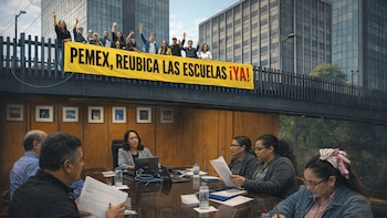 Autoridades de Pemex se reúnen con padres de familia en medio de protestas por reubicación de escuelas en Tabasco
