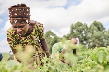 Una de las mujeres trabajadoras