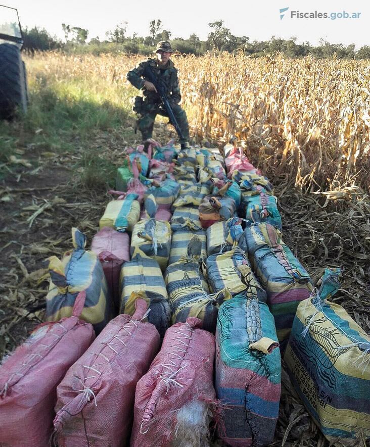 Los bolsos con cocaína hallados en Santiago del Estero, en julio de 2017