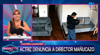 Magaly Medina confronta a Erick García Vilca por supuesto casting: “Tú representas a esa empresa”. Captura: Magaly TV La Firme.