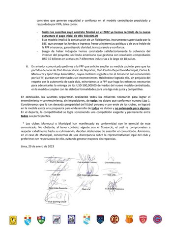 Comunicado en conjunto de 11