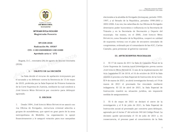 La Corte Suprema concluyó que La Oficina de Envigado financió las campañas de Mesa Betancur y le aseguró caudal electoral para la Alcaldía de Envigado y el Senado - crédito Corte Suprema de Justicia