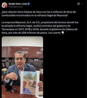 El diputado morenista hizo las acusaciones contra el panista en sus redes sociales.
Crédito: X / @Sergeluna_S