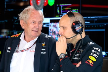 Helmut Marko y Gianpiero Lambiase,