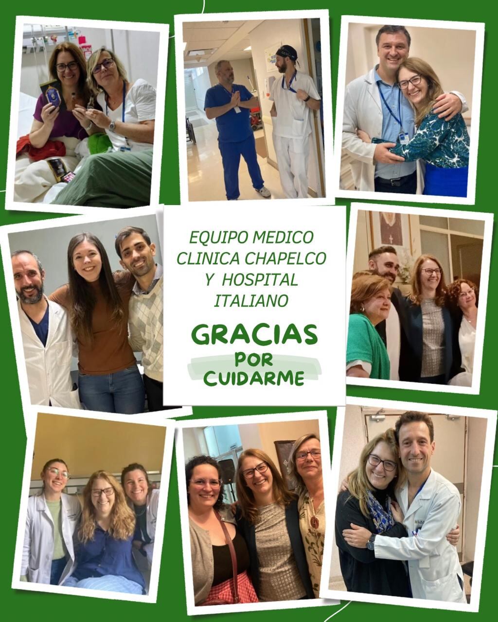 Su agradecimiento a los profesionales que la atienden