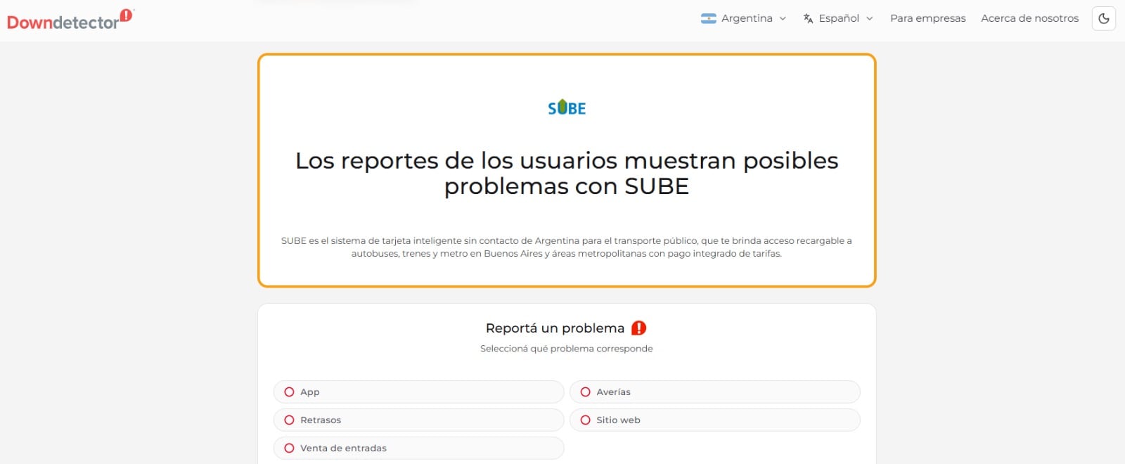 El sitio downdetector registró los problemas técnicos en la plataforma