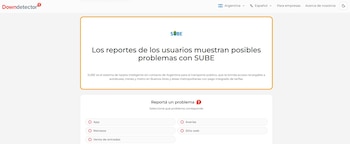 SUBE DOWNDETECTOR