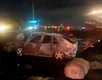 El Renault 19 calcinado, donde