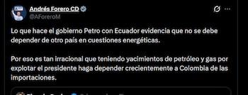 Andrés Forero reaccionó a la