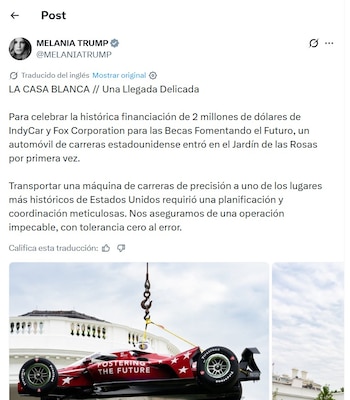 Comunicado de Melania Trump en X