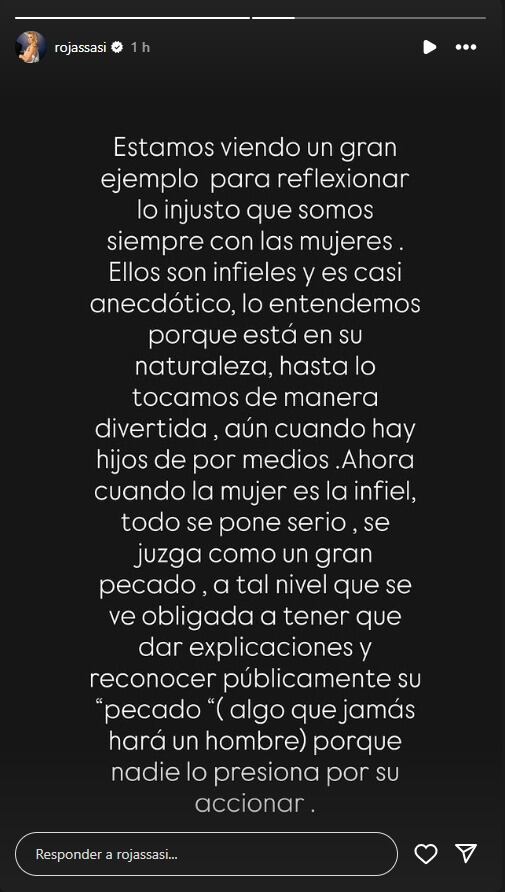 Con un extenso mensaje, Sabrina Rojas mostró su apoyo a Gimena Accardi (Instagram)
